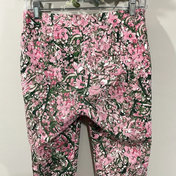 NWOT H&M Ankle Length Pink Green Floral Dress Pant 4 - Picture 7 of 16
